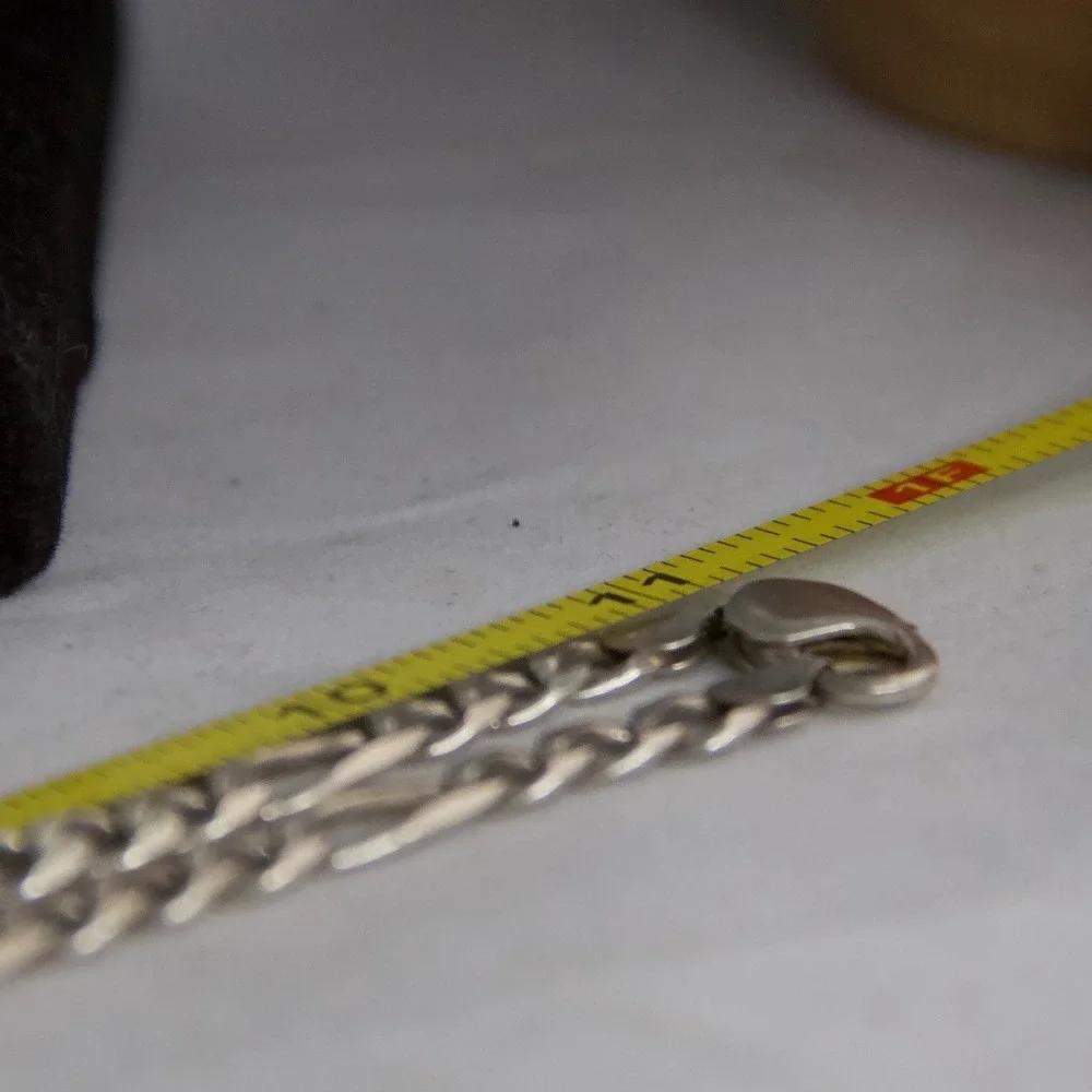 VTG HEAVY Sterling Silver Figaro Link Chain Necklace Italy 925 22 Inch 37g 7mm